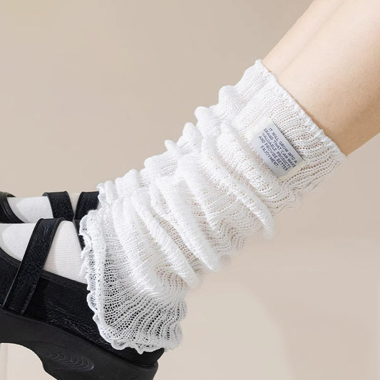 Label Stretch Knitted Lolita Calf Socks