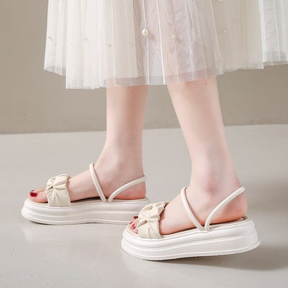 Summer Thick Flat Pleated Sandals