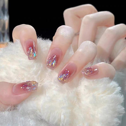 Glitter Gradient Blush Detachable Nail Art