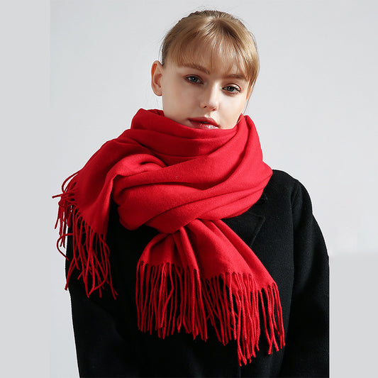 Pure Cashmere Tassel Warm Scarf