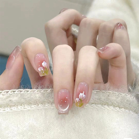 Tulip Crystal Stone Elegant Nail Art