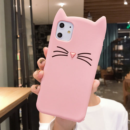 Bearded Cat Ears Silicone iPhone Case