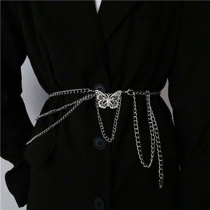 Punk Metal Butterfly Belt Chain