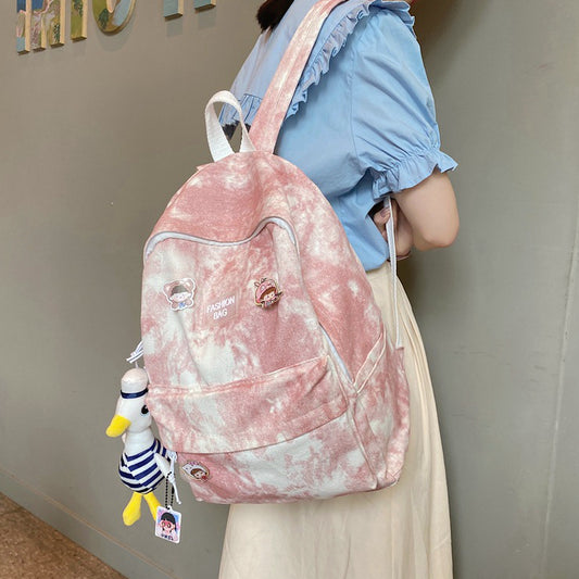 Tie-Dye Trendy Large Capacity Student Schoolbag