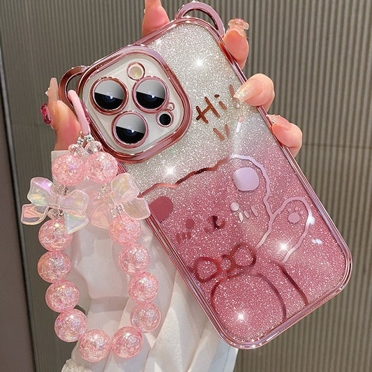 Sparkling Bear Chain iPhone Case