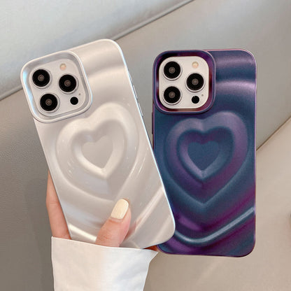 Love Wave Pattern Pleated iPhone Case