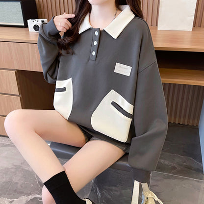 Composite Velvet Large Size Sweatshirt Coat