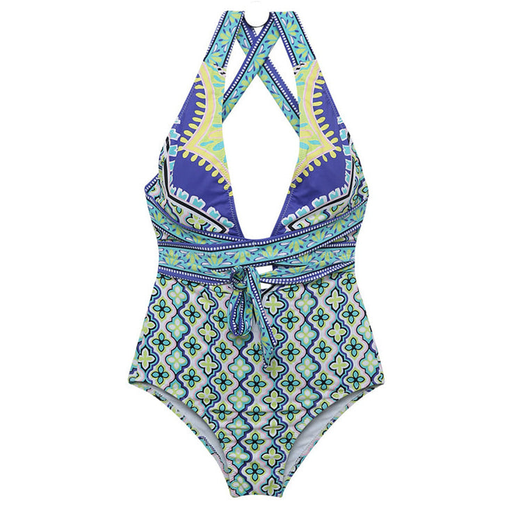 Swimsuit One-Piece Triangle Deep V Beach Swimwear