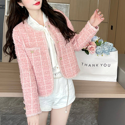 Stylish Pink French Tweed Jacket