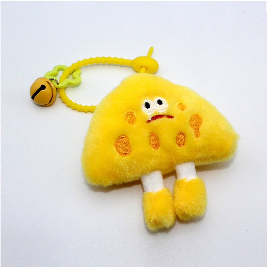 Funny Cheese Bell Plush Bag Pendant