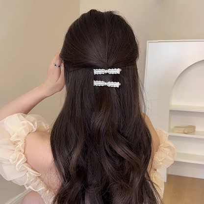 Super Shiny Full Diamond Bow Duckbill Forehead Hair Clip