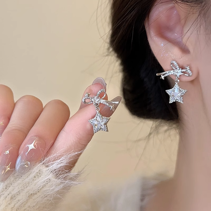 Bow Star Earrings Temperament Personality Ear Jewelry