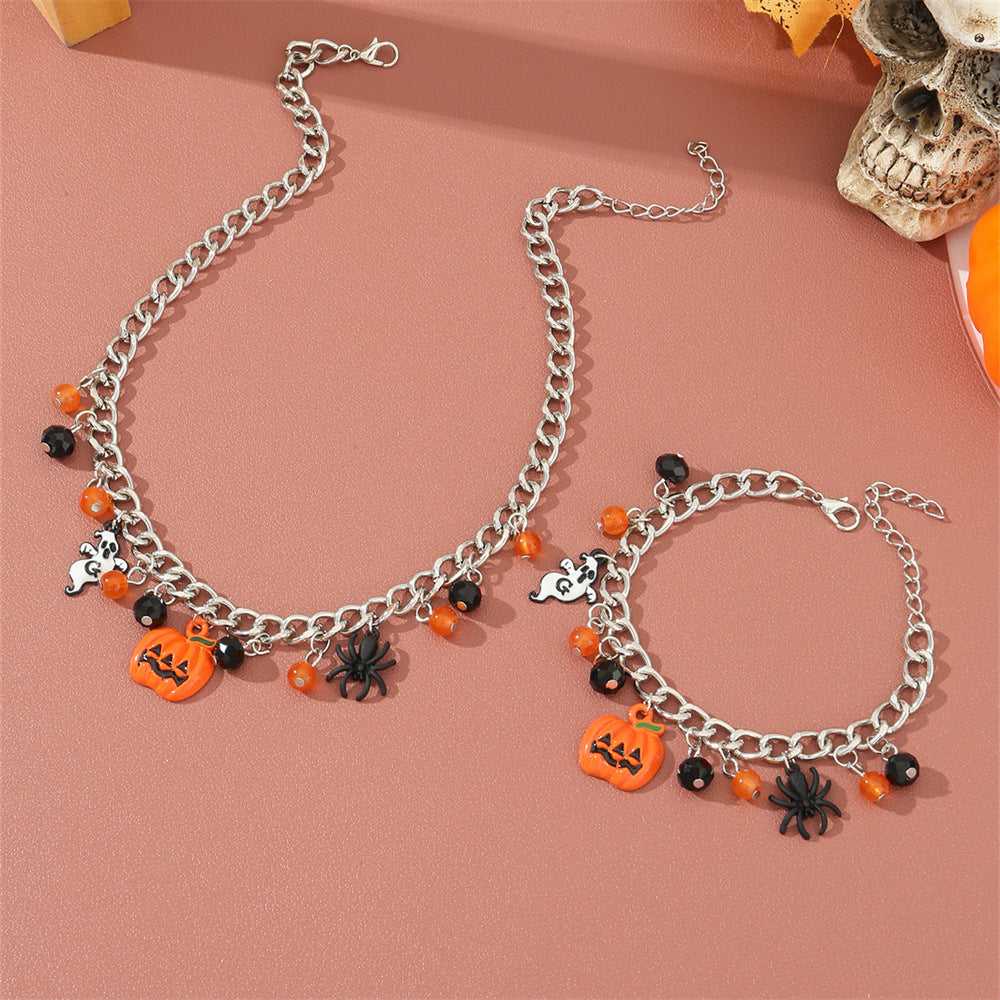 Pumpkin Spider Ghost Halloween Bracelet Necklace