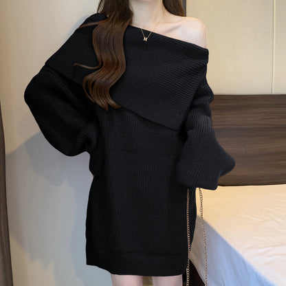 Loose Off-Shoulder Christmas Knitted Sweater Top