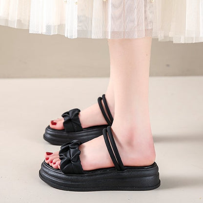 Summer Thick Flat Pleated Sandals