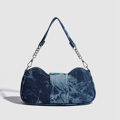 Trendy Tie-Dye Fashion Denim Shoulder Bag