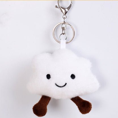 Smiley Face Cloud Plush Keychain Bag Pendant