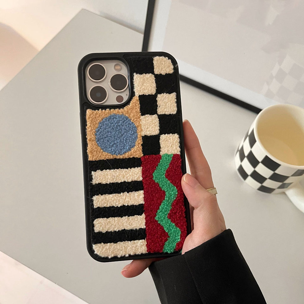 Towel Embroidered Geometric iPhone Case