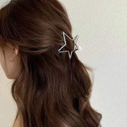 Metal Five-Pointed Star Silver Fashion Hairpin