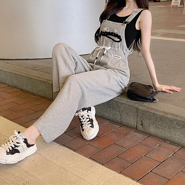 Casual Drawstring Waist Loose Suspenders Jumpsuit