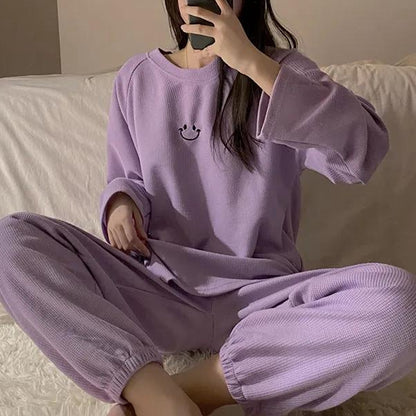 Smiley Home Clothes Long-Sleeved Pajamas Set