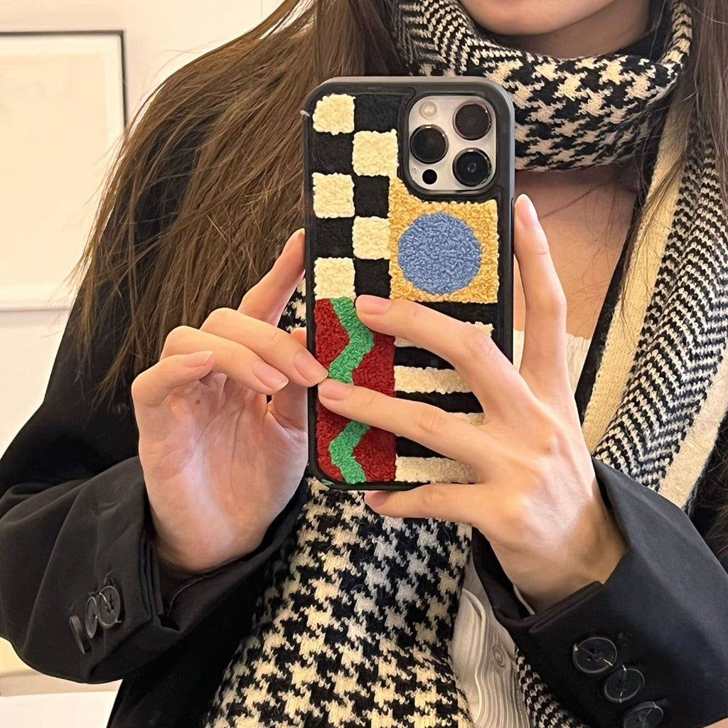 Towel Embroidered Geometric iPhone Case