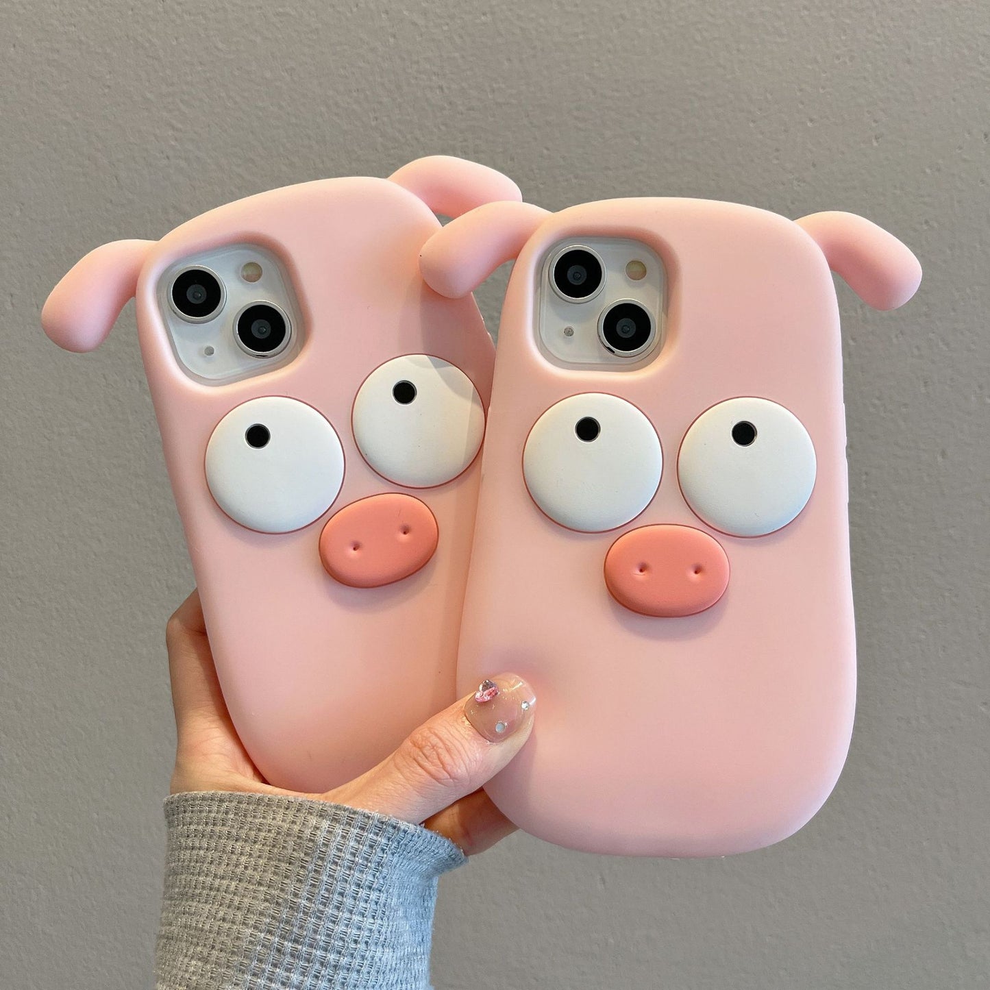 Pink Pig Cute Silicone iPhone Case