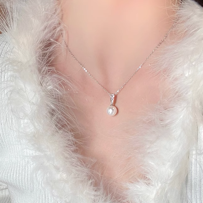 Pearl Sweater Necklace Sweatshirt Accessories Clavicle Chain