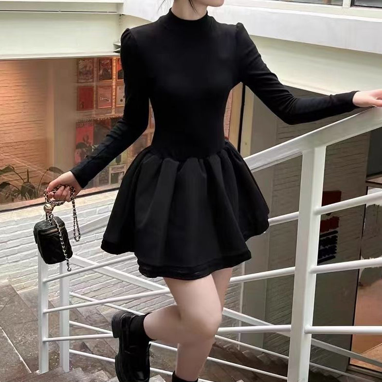 Threaded Princess Style Inner Black Dress