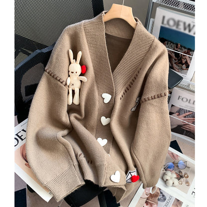 Rabbit Loose Knit Long Sleeve Sweater Cardigan