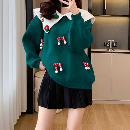 Doll Collar Christmas New Year Cartoon Sweater