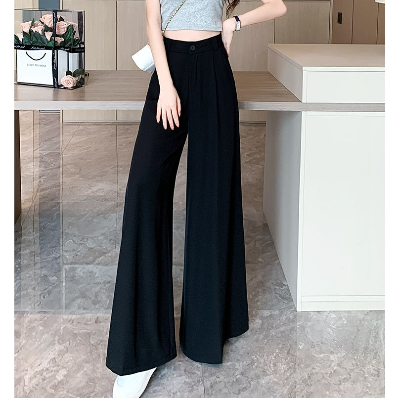 Split Loose Wide-Leg Casual High-Waist Pants