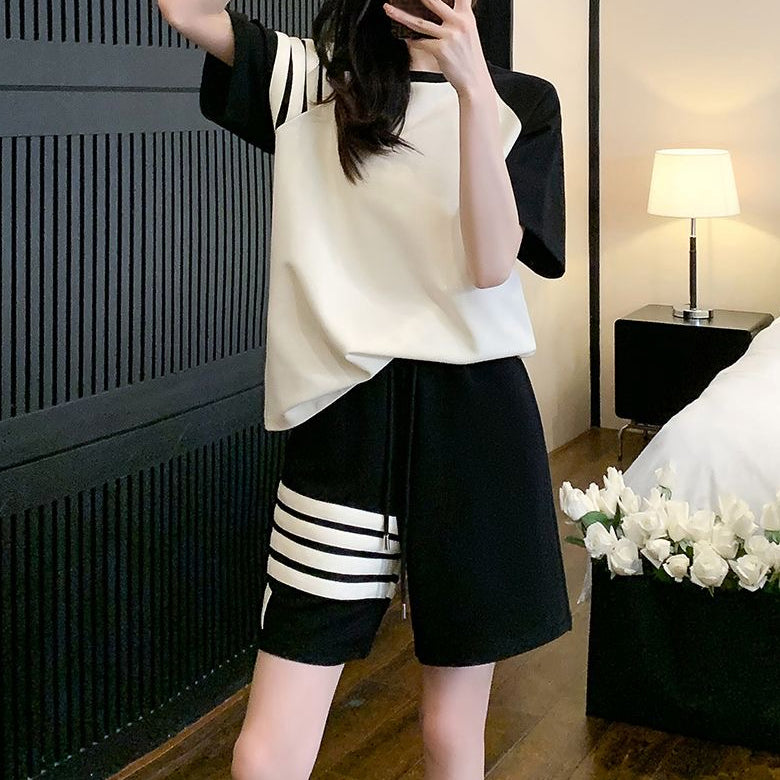 Set Sports Casual Top Fashion Shorts