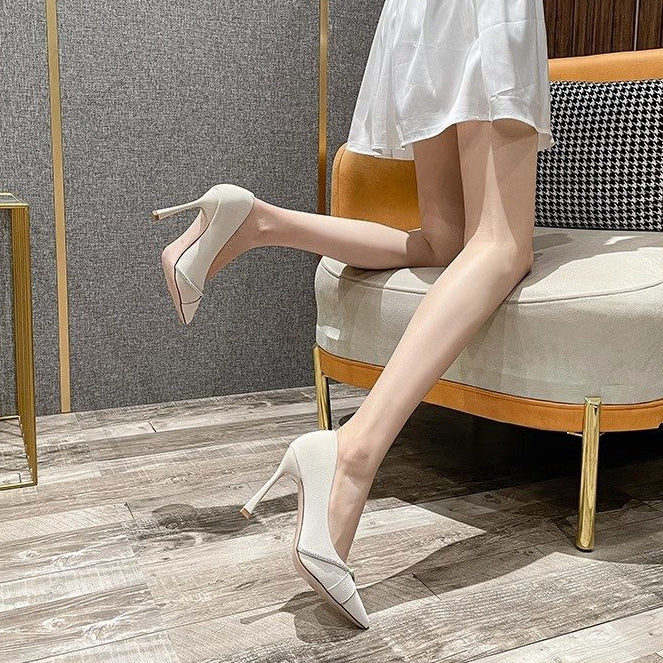 Rhinestone Pointed Toe Elegant High Heels