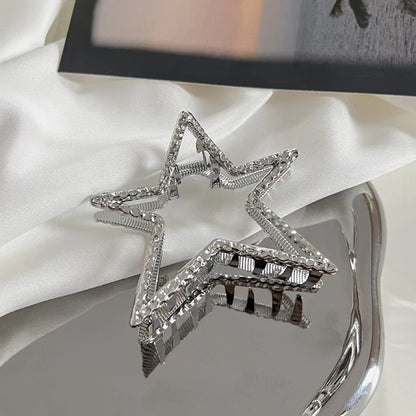 Metal Five-Pointed Star Silver Fashion Hairpin