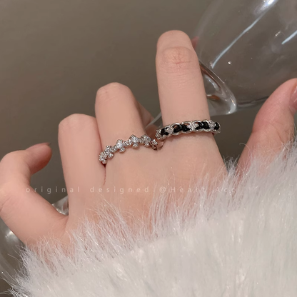 Zircon Leather Open Index Finger Plain Ring