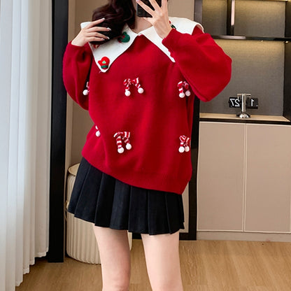 Doll Collar Christmas New Year Cartoon Sweater