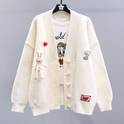 Rabbit Loose Knit Long Sleeve Sweater Cardigan