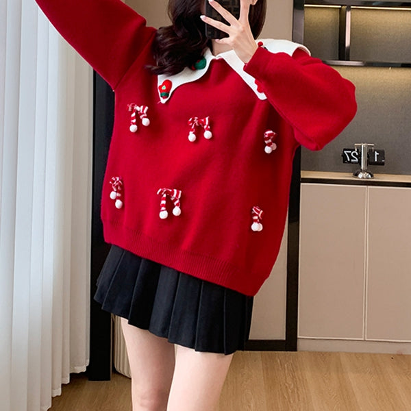 Doll Collar Christmas New Year Cartoon Sweater