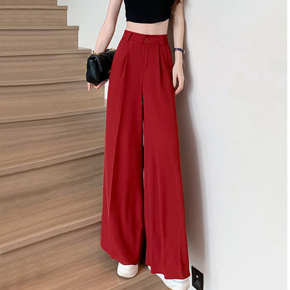 Split Loose Wide-Leg Casual High-Waist Pants