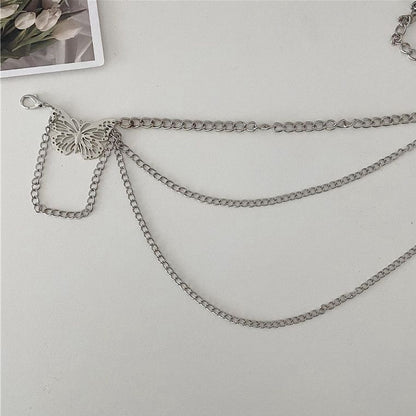 Punk Metal Butterfly Belt Chain