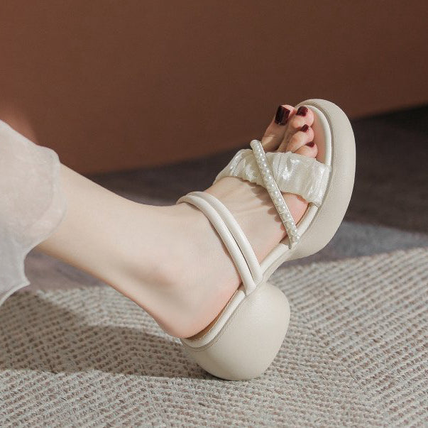 Pearl Cross Square Root Sandals