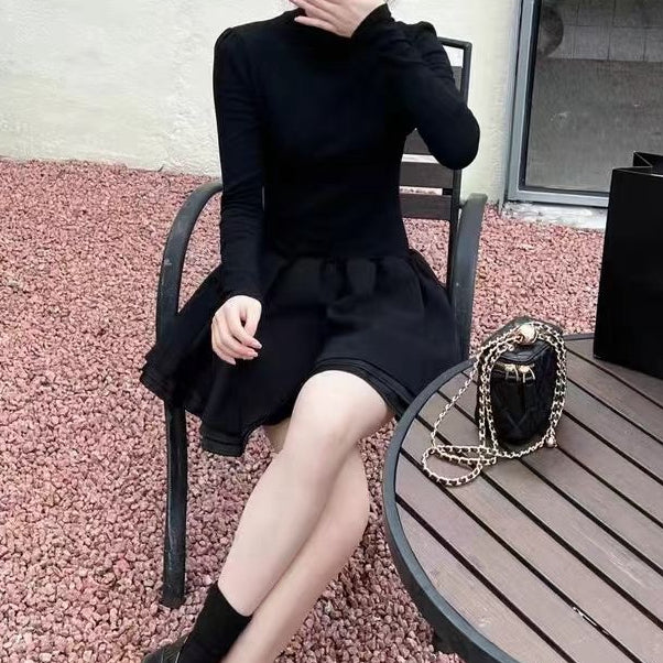 Threaded Princess Style Inner Black Dress