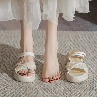 Pearl Cross Square Root Sandals