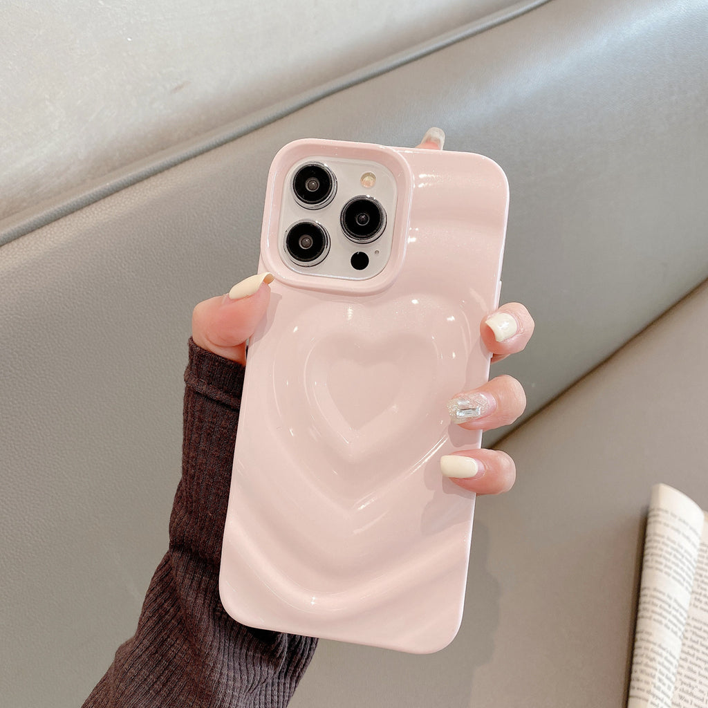 Love Wave Pattern Pleated iPhone Case