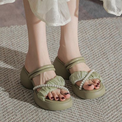 Pearl Cross Square Root Sandals