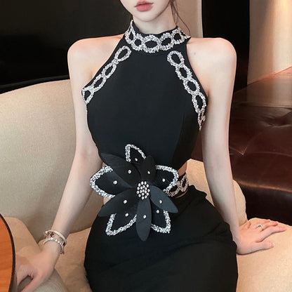 Black Sexy Hollow Elastic Bandage Party Dress