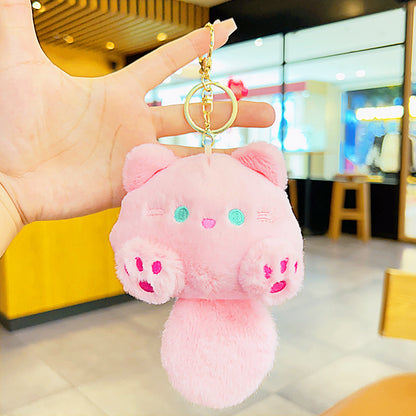 Plush Cat Keychain School Bag Pendant