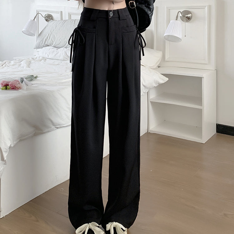 Suit Pants Straight-Leg High-Waist Trousers