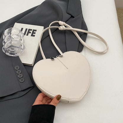 Zipper Heart Shape Crossbody Shoulder Bag